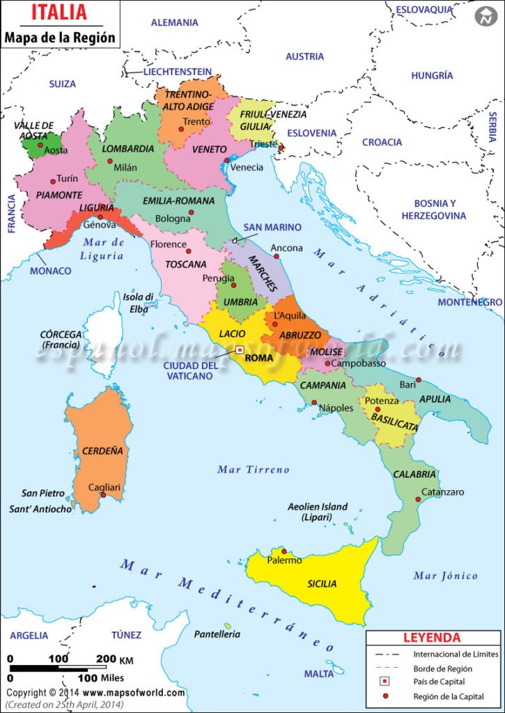 mapa de italia