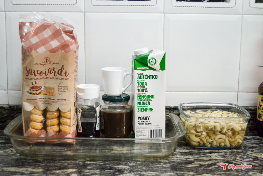 ingredientes para hacer receta de tiramisu sin queso